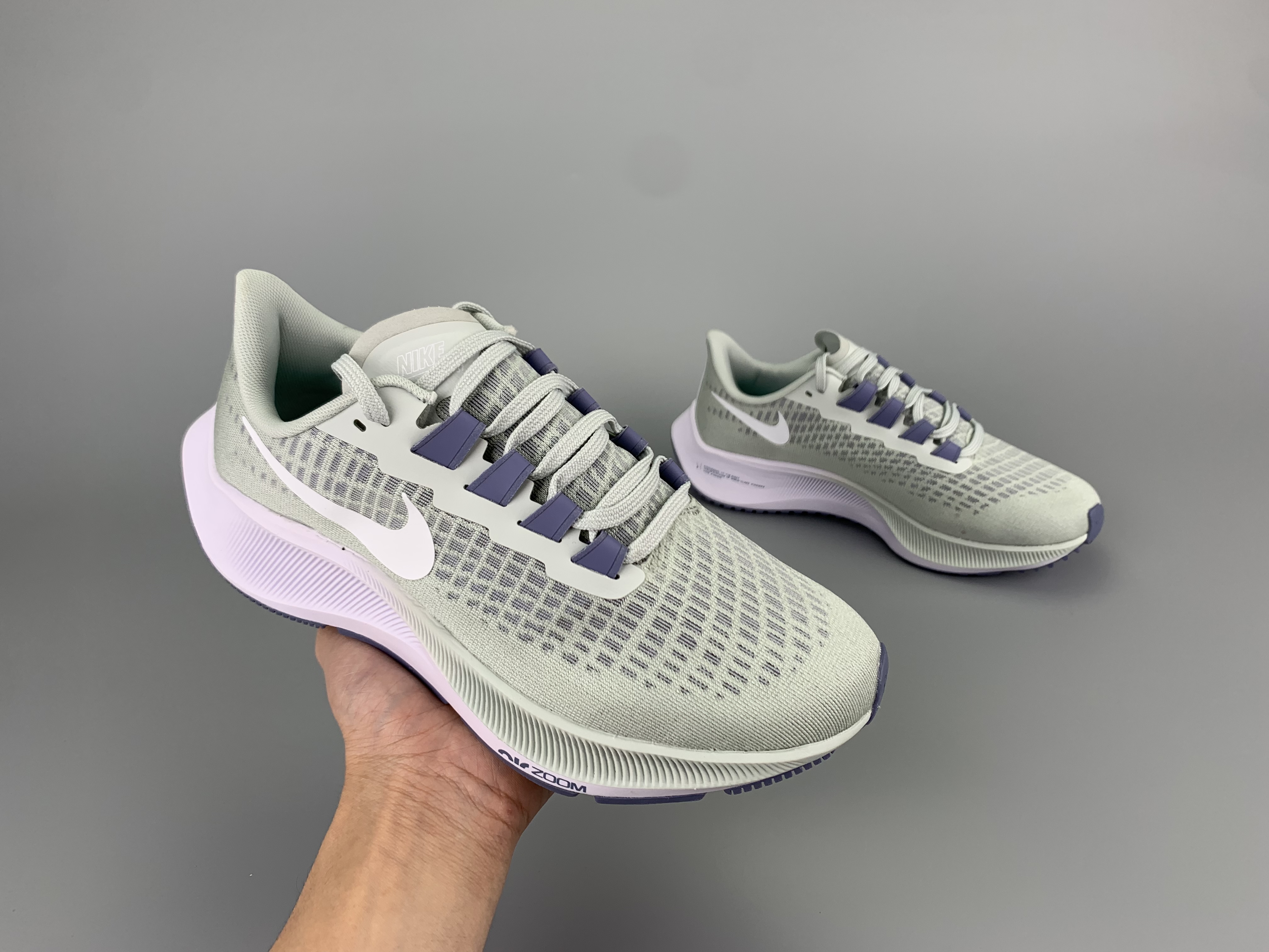 New Nike Zoom Pegasus 37 Wolf Grey White Running Shoes For Women